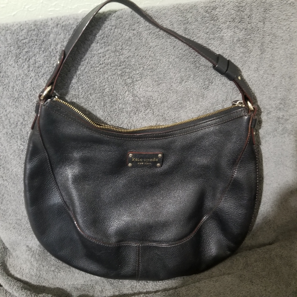 Kate Spade Chic Black Leather Hobo Bag